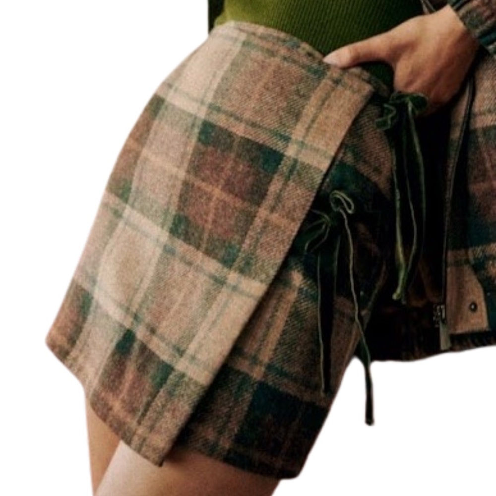 Sezane Plaid Mini Skirt - size 38